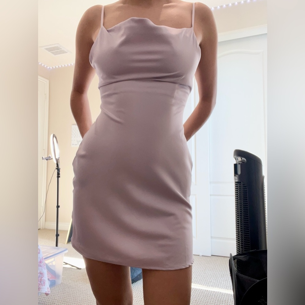 Urban Outfitters Mallory Cowl Neck Slip Lavender Dress